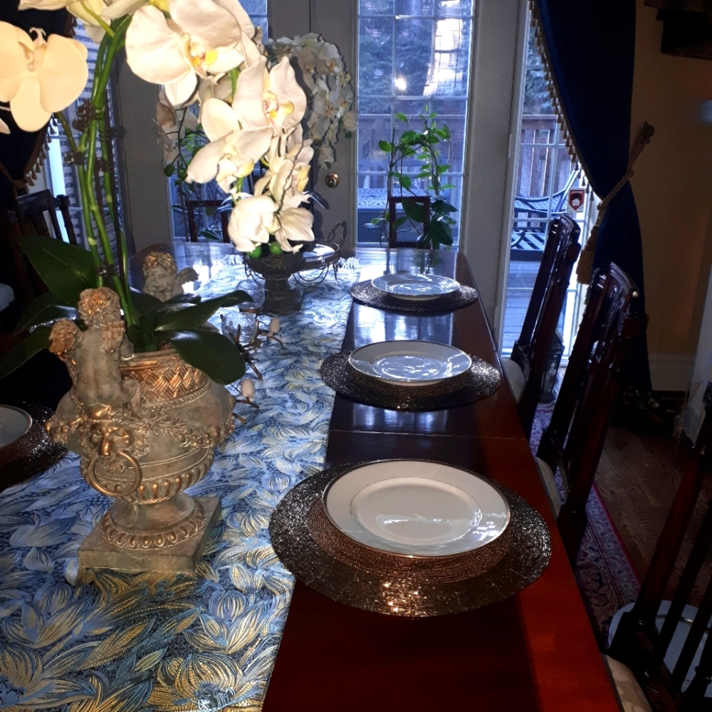 5 vintage gold beaded placemats